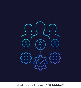 venture capital, investors linear icon