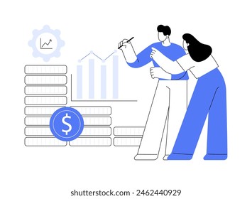 Venture capital isolated cartoon vector illustrations. Group of diverse business people discuss enterprise financing, venture capitalists conversation in office, money investors vector cartoon.