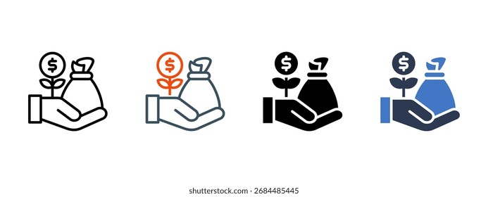 Ilustración vectorial de estilo de icono múltiple de Venture Capital