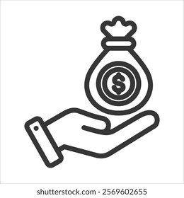 Venture Capital Outline Icon Vector Illustration