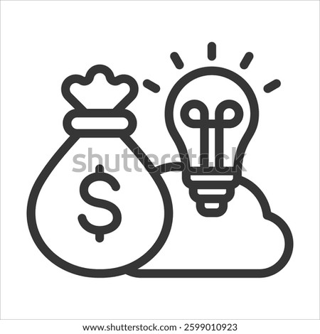 Venture Capital Outline Icon Vector Illustration