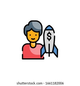 Venture Capital Vector Style illustration. Business and Finance Filled Outline Icon.