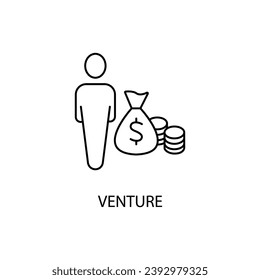 venture concept line icon. Simple element illustration. venture incubator concept outline symbol design.