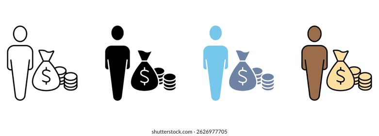 Icono de línea de concepto de empresa. Ilustración de elemento simple.