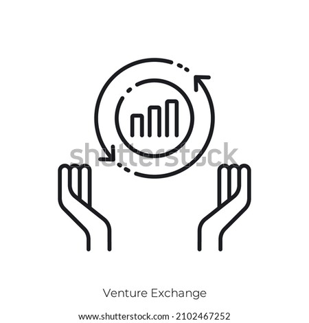 Venture Exchange icon. Outline style icon design isolated on white background