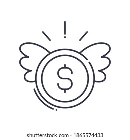 Venture finances icon, linear isolated illustration, thin line vector, web design sign, outline concept symbol with editable stroke on white background.