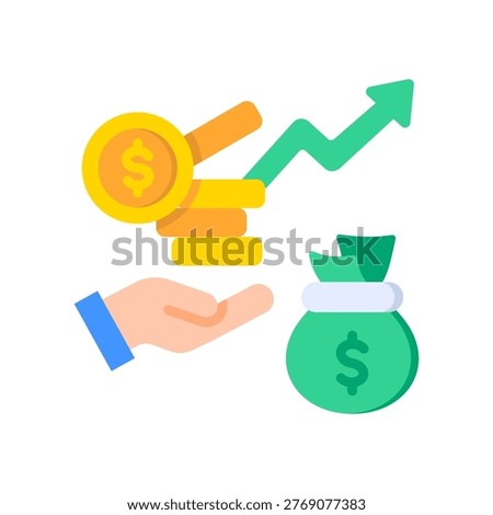 Venture Growth Icon Flat Vector Illustration