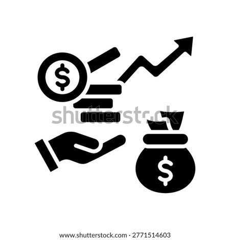 Venture Growth Icon Glyph Vector Illustration