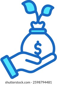 Venture Icon Blue Color Vector Illustration