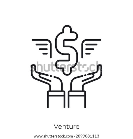 Venture icon. Outline style icon design isolated on white background