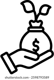 Venture Icon Outline Vector Illustration