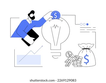 Venture investment abstract concept vector illustration. Venture capital, investment fund, startup financing process, angel investor, business growth, high-risk opportunity abstract metaphor.