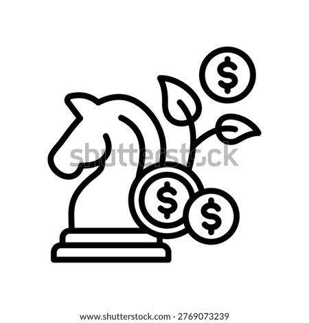 Venture Strategy Icon Line Vector Illustration