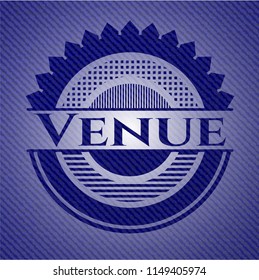 Venue badge with jean texture