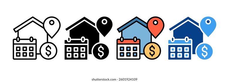 Venue Booking Icon Set Multiple Style Collection
