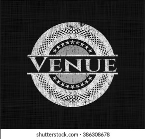 Venue chalk emblem written on a blackboard