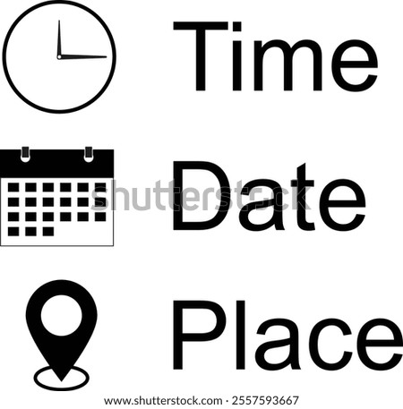 Venue Details Format, Venue Template, Address Details template, Date time and location icon, Event Location Details
