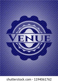 Venue emblem with jean texture