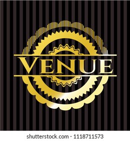 Venue gold emblem or badge