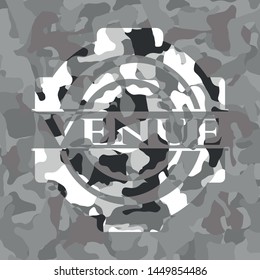 Venue grey camo emblem. Vector Illustration.