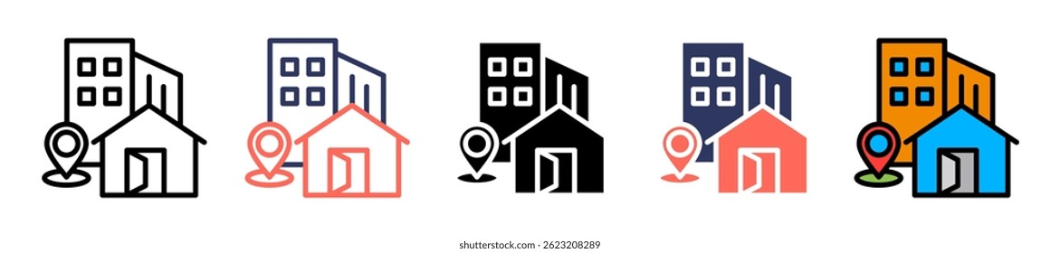 Venue Icon Multiple Vector Illustration