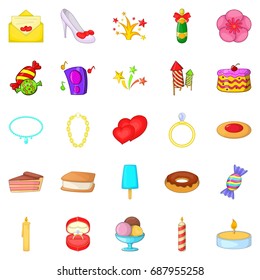 Venue icons set. Cartoon set of 25 venue vector icons for web isolated on white background