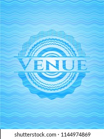 Venue light blue warer style emblem.