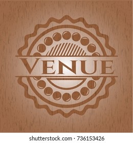Venue retro style wooden emblem