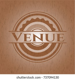 Venue wooden emblem. Vintage.