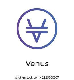 Venus Cryptocurrency token icon. XVS symbol. Crypto Currency vector icon. Flat Vector illustration - Vector