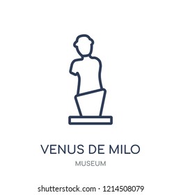 Venus de milo icon. Venus de milo linear symbol design from Museum collection. Simple outline element vector illustration on white background.