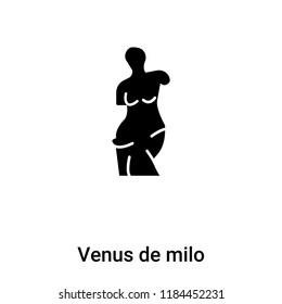 Icono de Venus de milo aislado en fondo blanco, concepto de logo de Venus de milo signo en fondo transparente, símbolo negro relleno