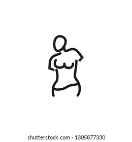 Venus de Milo line icon. Statue, sculpture, goddess. Art concept. Can be used for topics like museum, artwork, mythology