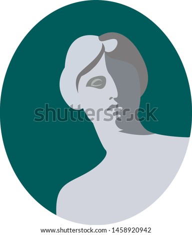 Venus de Milo statue, illustration, vector on white background.