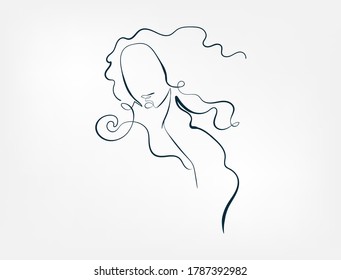 Venus famous painting line one art isolated vector illustration