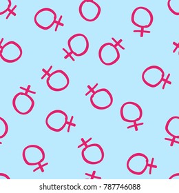 Venus female sign pattern in doodle style