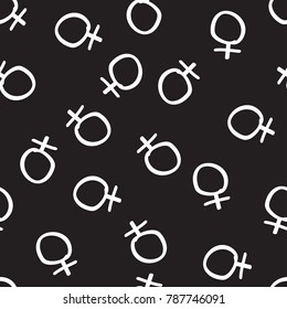 Venus female sign pattern in doodle style