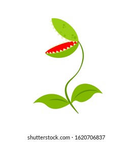 Venus Fly Trap. Clipart Image Isolated On White Background