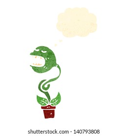 venus fly trap retro cartoon