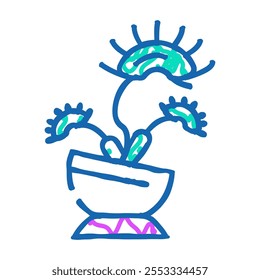 venus flytrap doodle icon sketch vector. venus flytrap sign. isolated symbol illustration