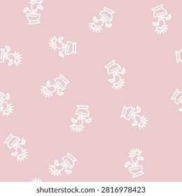 venus flytrap line seamless pattern venus flytrap thin line illustration