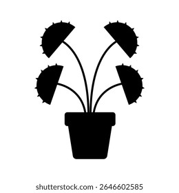 Venus Flytrap Plant Icon Design, Vector Graphics