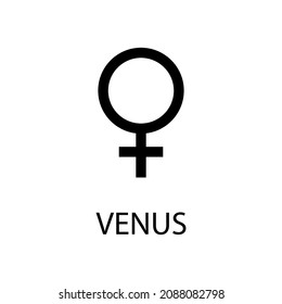 Venus icon. Planet symbol. Vector black sign on white. Astrological calendar. Jyotisha. Hinduism, Indian or Vedic astrology horoscope