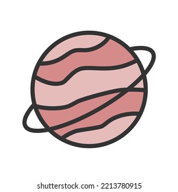 Imagen vectorial de icono Venus. También se puede usar en Espacio. Adecuado para aplicaciones móviles, aplicaciones web y medios impresos.