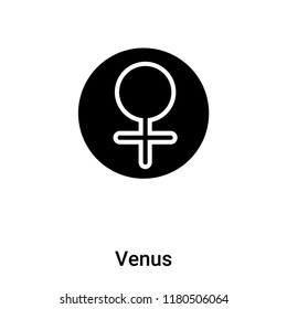 Venus icon vector isolated on white background, logo concept of Venus sign on transparent background, filled black symbol