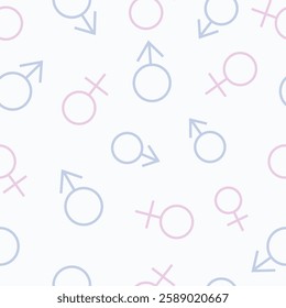 venus and mars signs seamless pattern