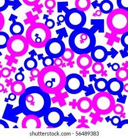 Venus and Mars signs seamless pattern
