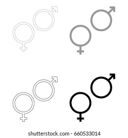 Venus and Mars symbol  icon .