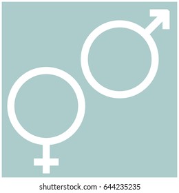 Venus and Mars symbol white icon .