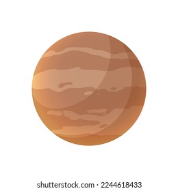 Venus planet. Collection of Planets of solar system. Cartoon style vector illustration isolated on white background. 